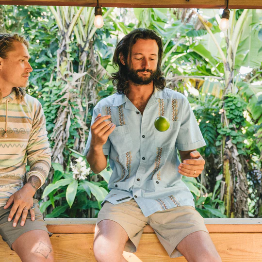 Guayabera Shirt- Nile Blue