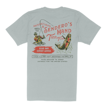 Hand Tied Flies T-Shirt - Big Sky Blue