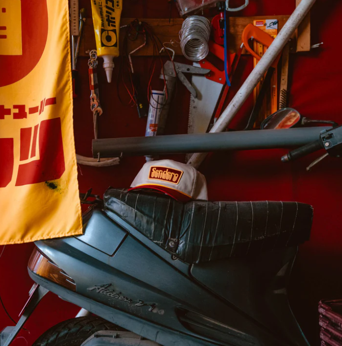 Retro Logo Hat- Cream/Maroon