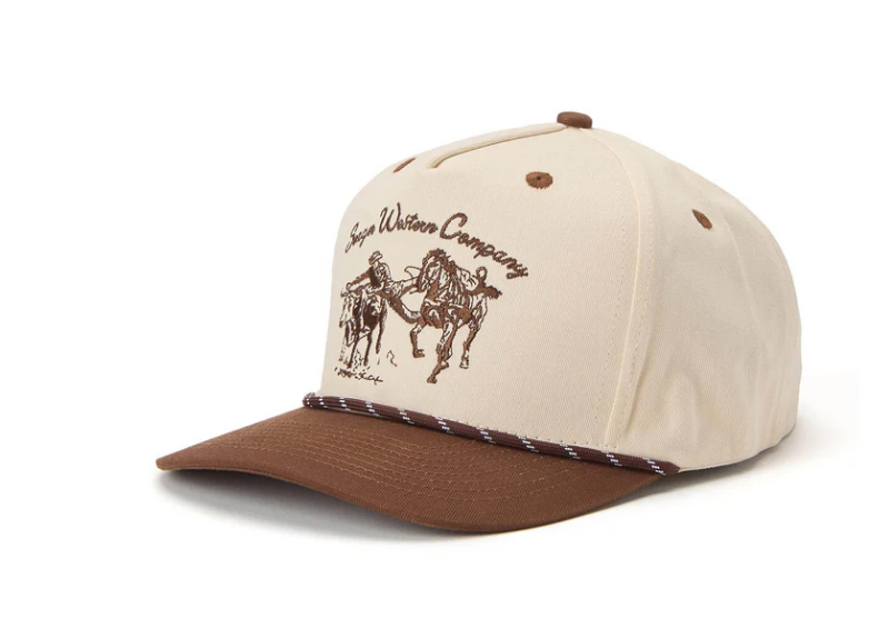 Los Rios Canvas Snapback Hat- Cream/Brown