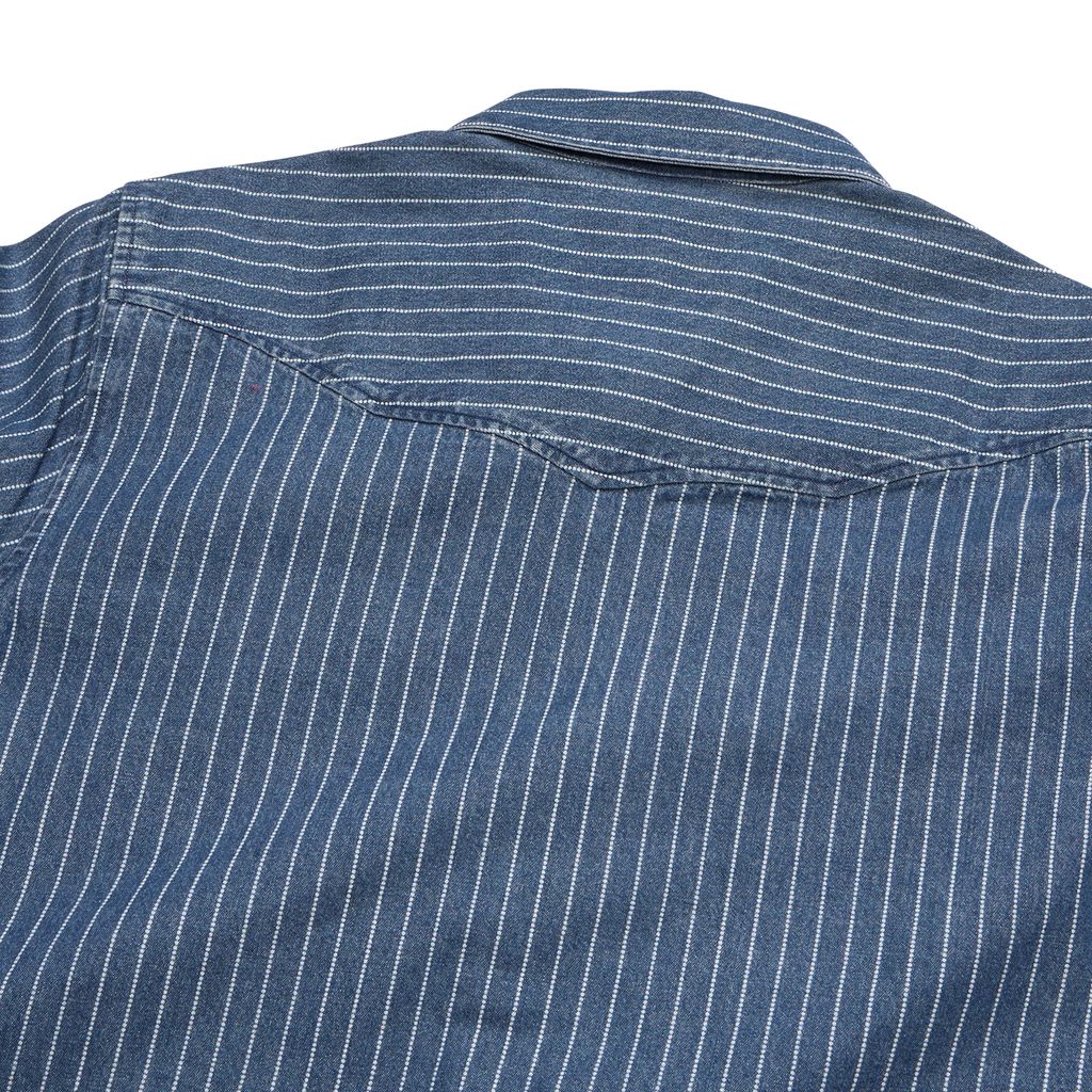 Dust Up Denim Snapshirt- Merle Stripe