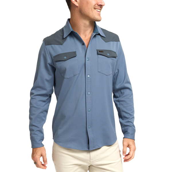 Stockman Stretch Snapshirt- Mirage Blue