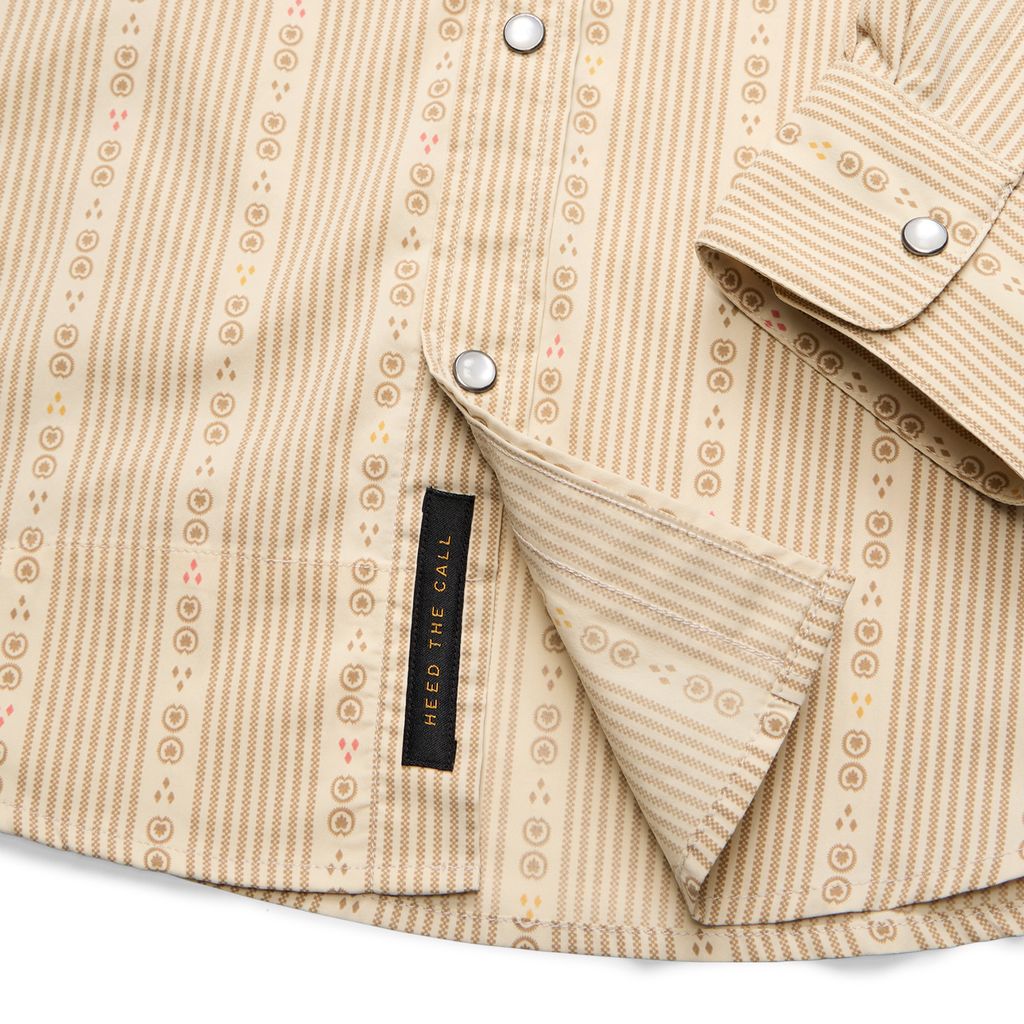 H Bar B Tech Long Sleeve Shirt- Mosquero Stripe/Brown Rice