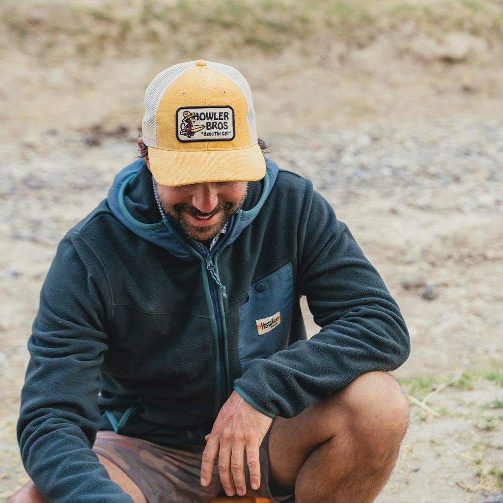 El Monito Surfs Badge Hat- Yellow Corduroy