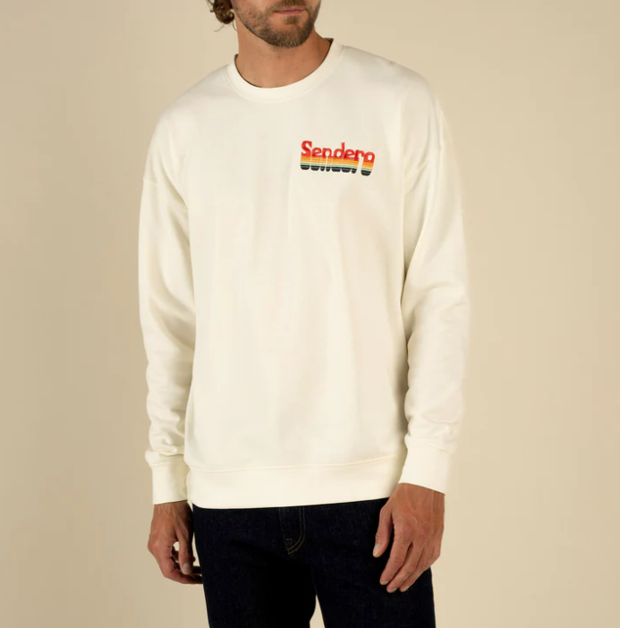 Retro Sendero Logo Sweatshirt- Vintage White