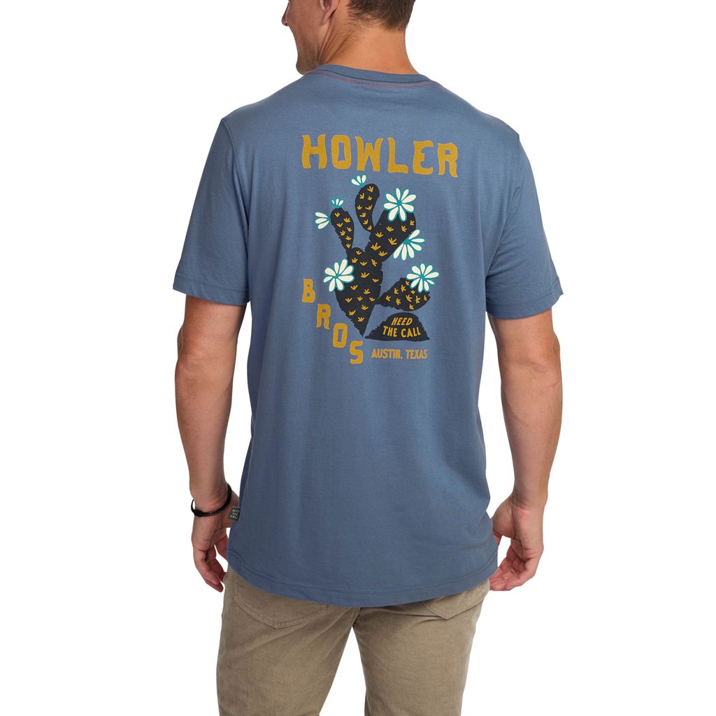 Prickly Pear Pocket T-Shirt- Blue Horizon