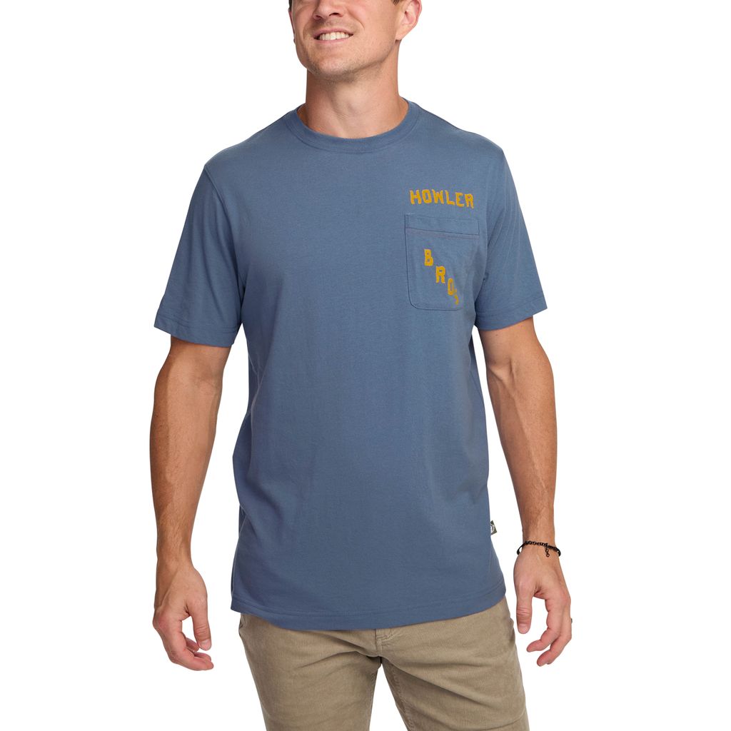 Prickly Pear Pocket T-Shirt- Blue Horizon