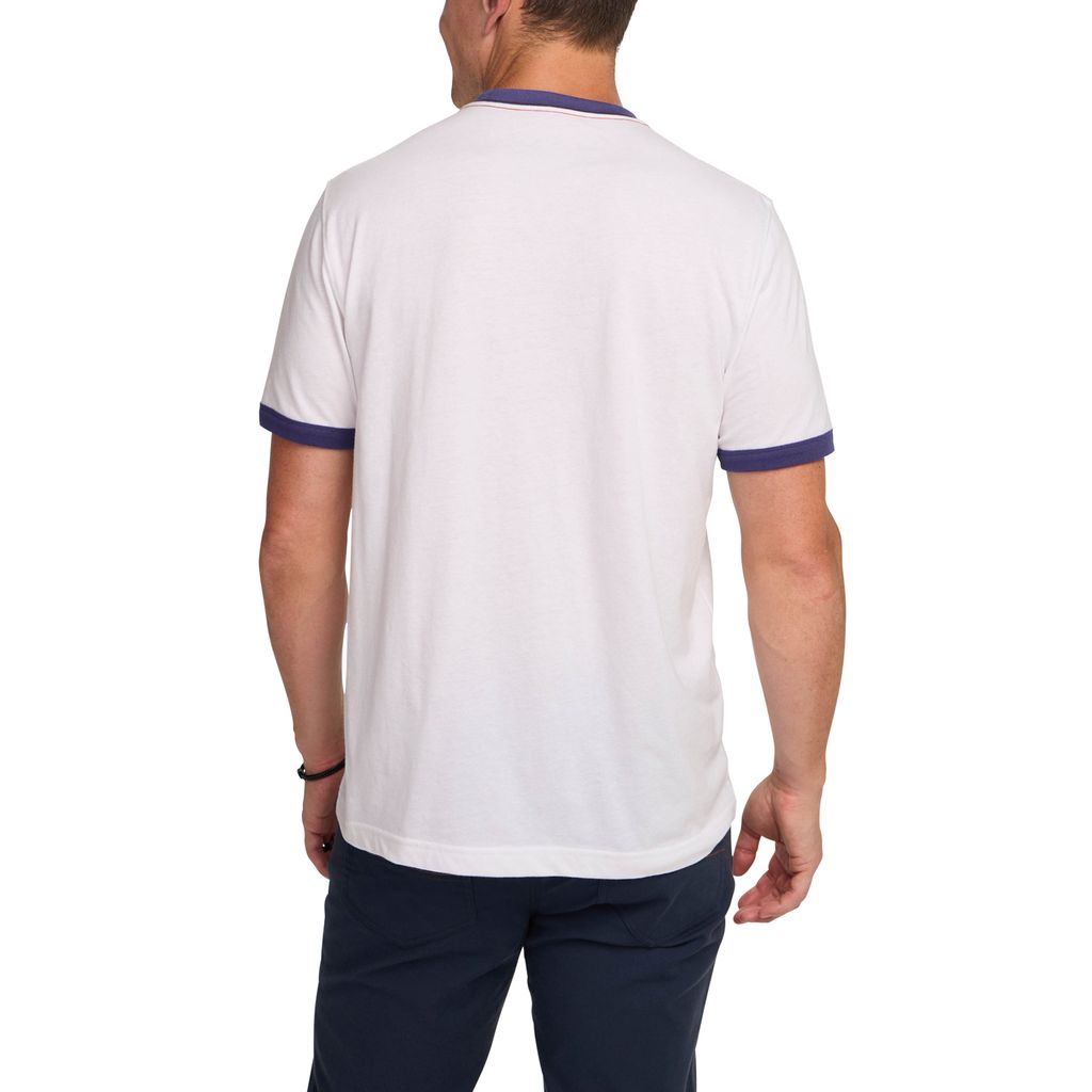 Hill Country Beach Sliders Ringer T-Shirt- Vintage White