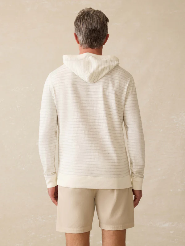 Sunwashed Slub Hoodie- Ivory Rock Stripe
