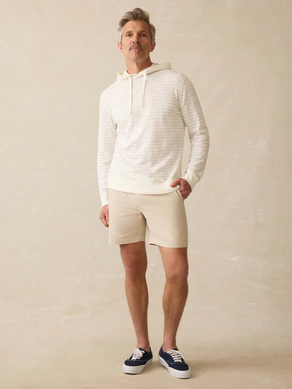 Sunwashed Slub Hoodie- Ivory Rock Stripe