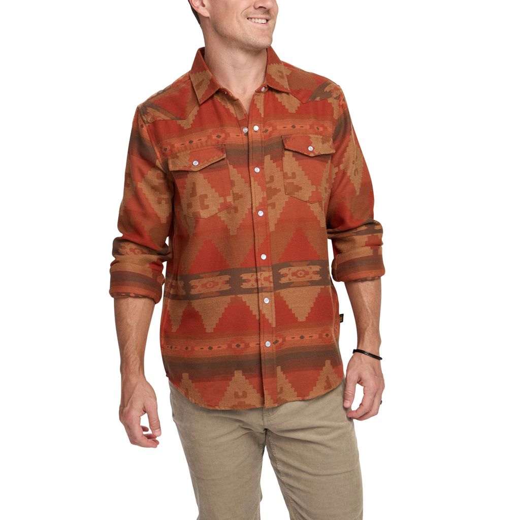 Sheridan Flannel- Mitla Motifs Terracotta