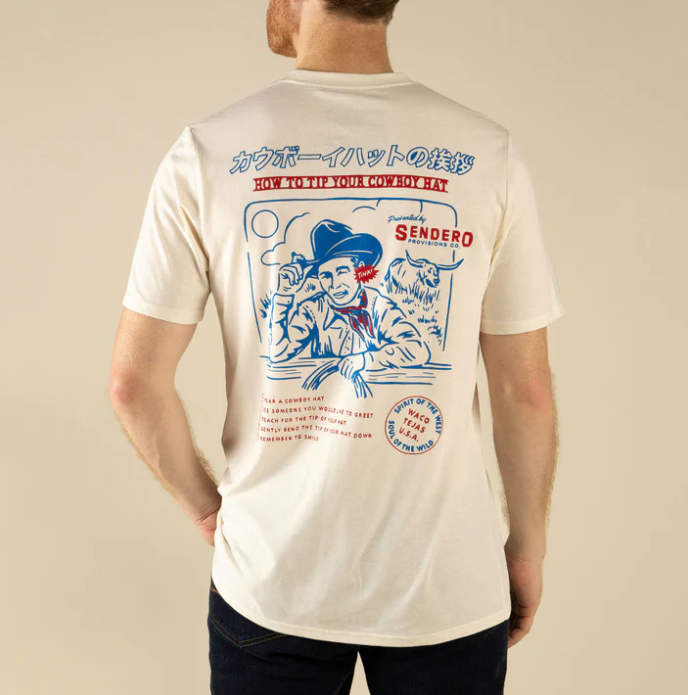 Tip Your Hat T-Shirt- Vintage White