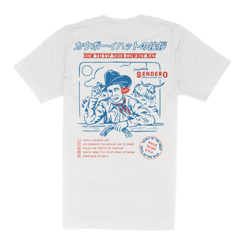 Tip Your Hat T-Shirt- Vintage White