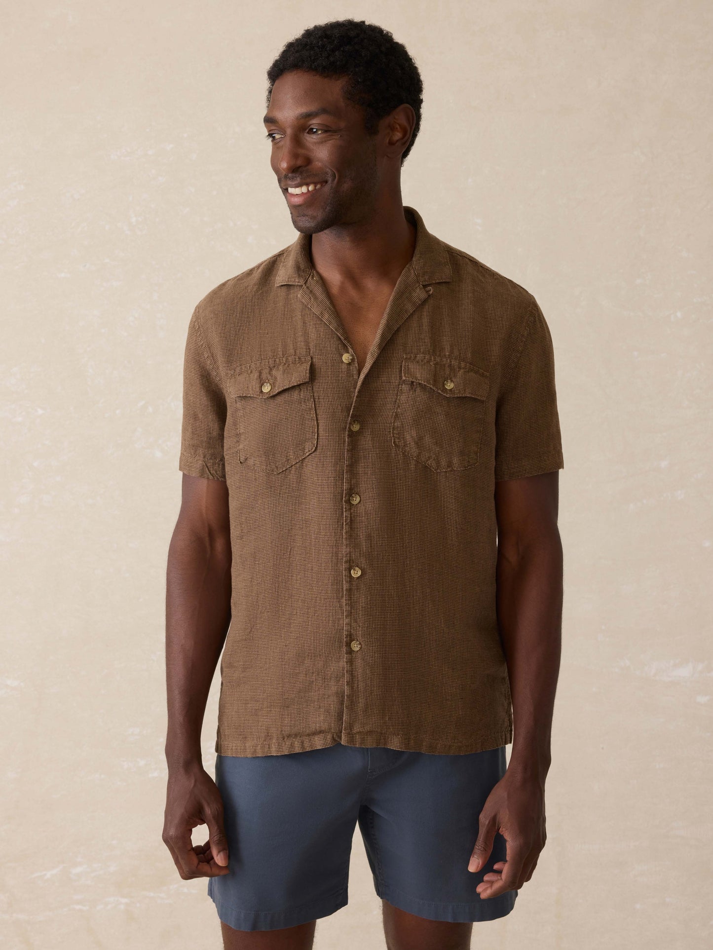Reserve Basque Camp Shirt - Dark Oakwood Pincheck