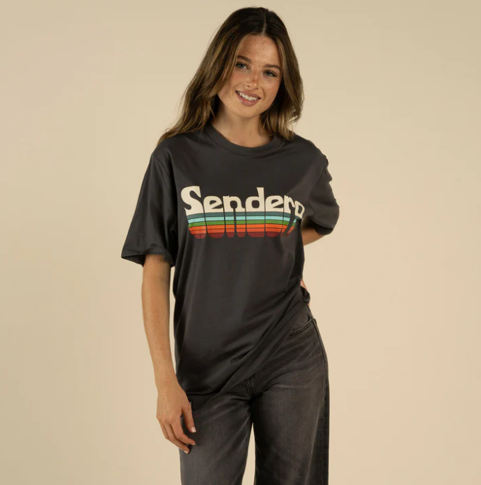 Retro Logo T-Shirt- Vintage Black/Spectrum