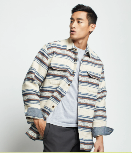 Driftwood Shirt- Tan Saltillo Stripe