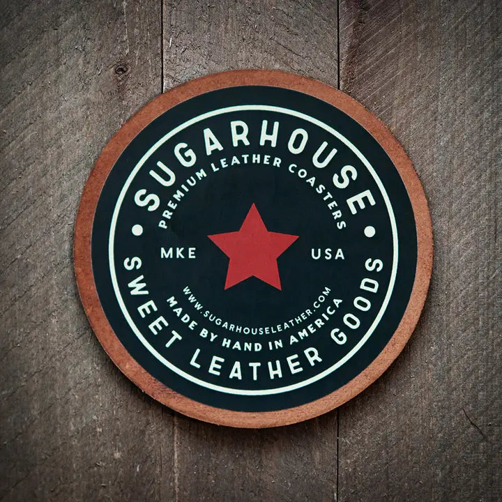 Texas Bronco Leather Coaster