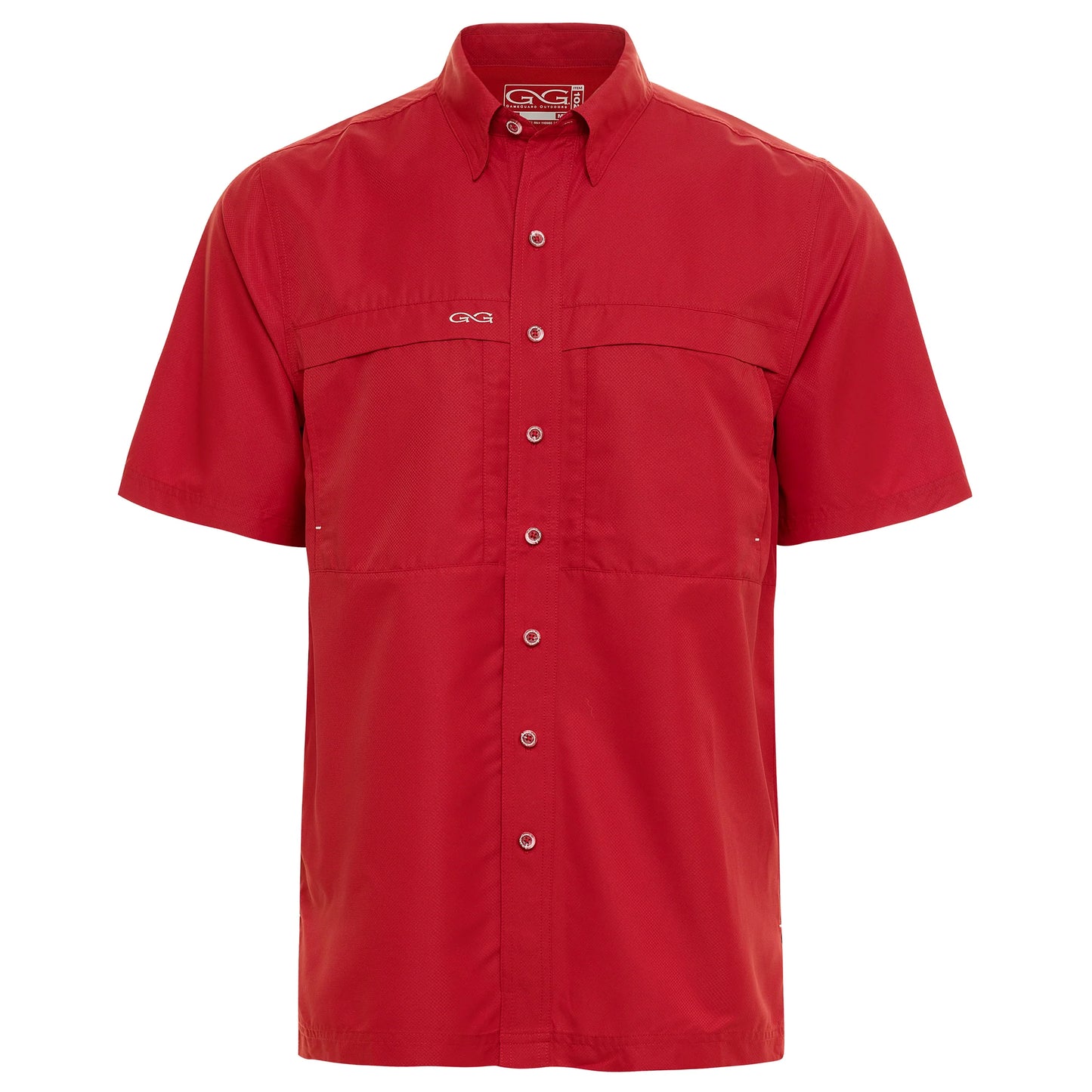 Relaxed MicroFiber Short Sleeve Shirt- Crimson