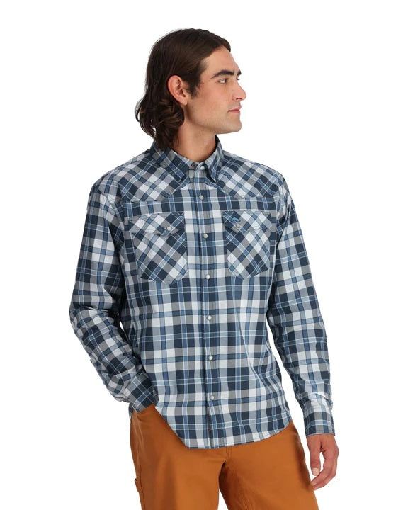 Brackett Long Sleeve Shirt- Backcountry Blue Plaid