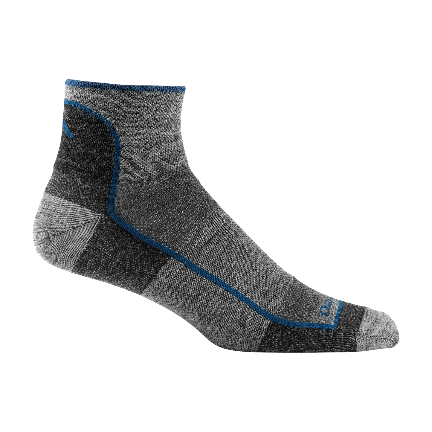 1715 Quarter Lightweight Running Socks- Charcoal