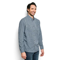 Tech Chambray Long Sleeve Work Shirt- Blue Chambray