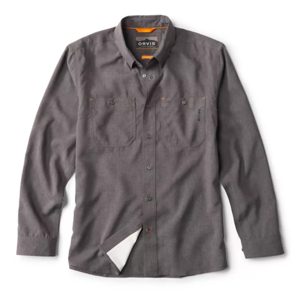 slim fit dress slacks Women's Classic Dark Grey Button Front, Collar Dress Shirt
