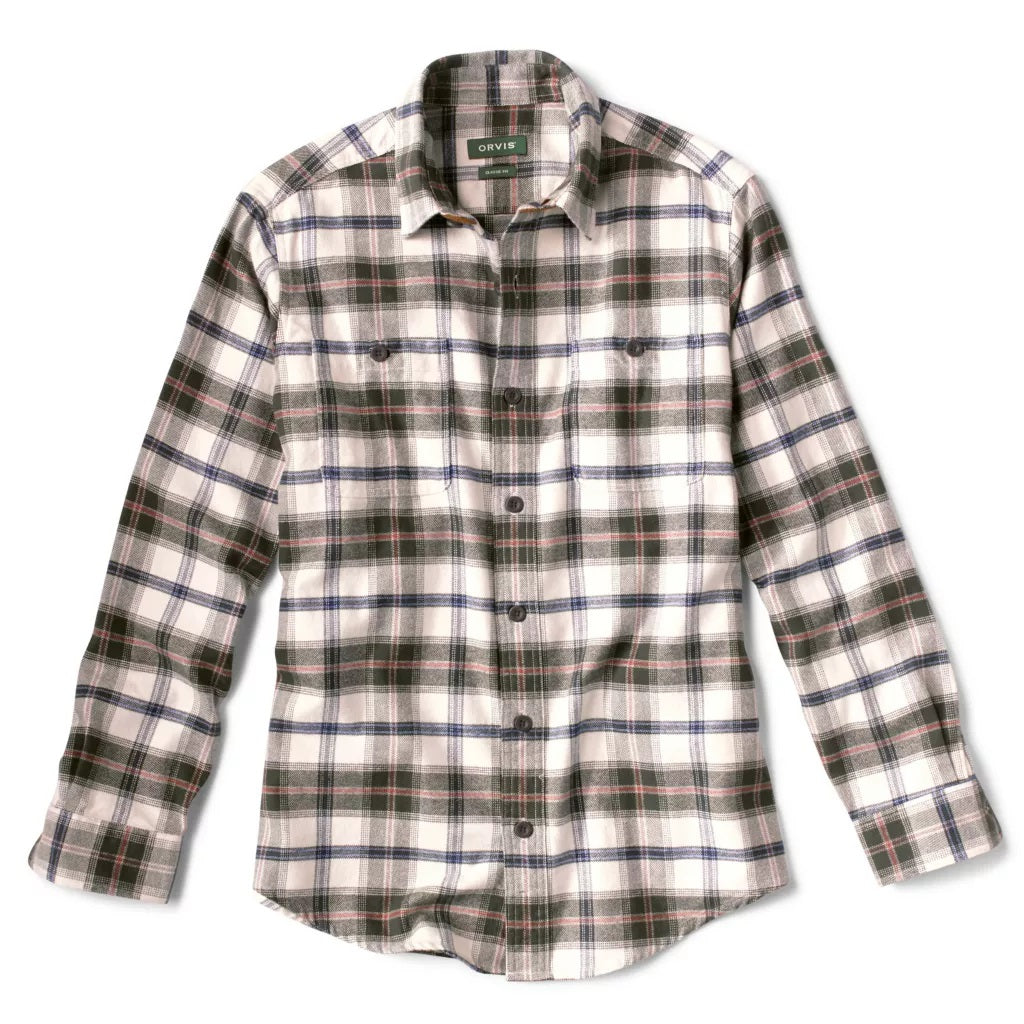 Perfect Flannel Shirt- Olive/Cream