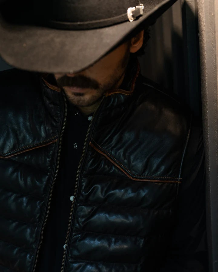 Maverick Leather Vest- Cannon Black