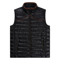 Maverick Leather Vest- Cannon Black