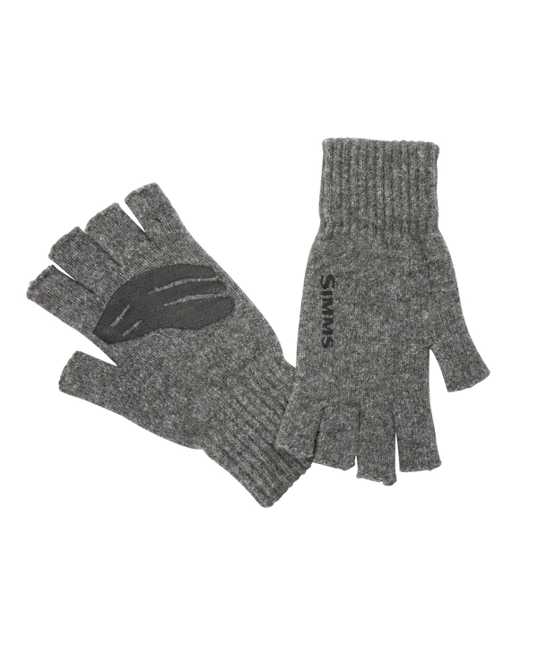 Wool Half Finger Mitt - Steele