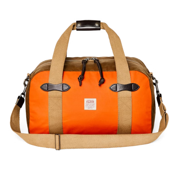 Tin Cloth Small Duffle Bag - Dark Tan/Flame