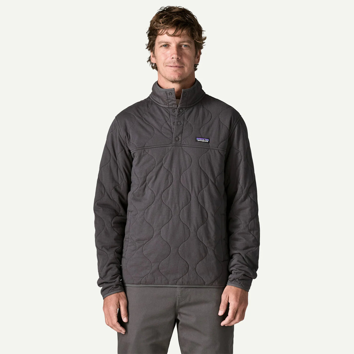 Daily Quilted Snap-T Pullover- Forge Grey