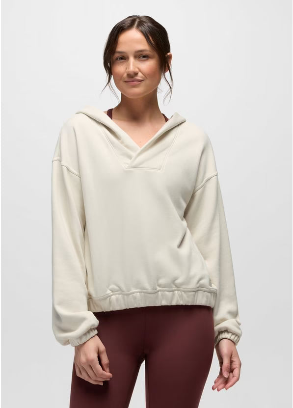 Women's Dream Terry V-Neck Hoodie - Beach Pebble