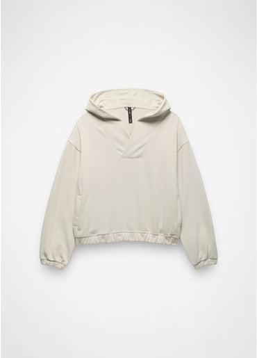 Women's Dream Terry V-Neck Hoodie - Beach Pebble