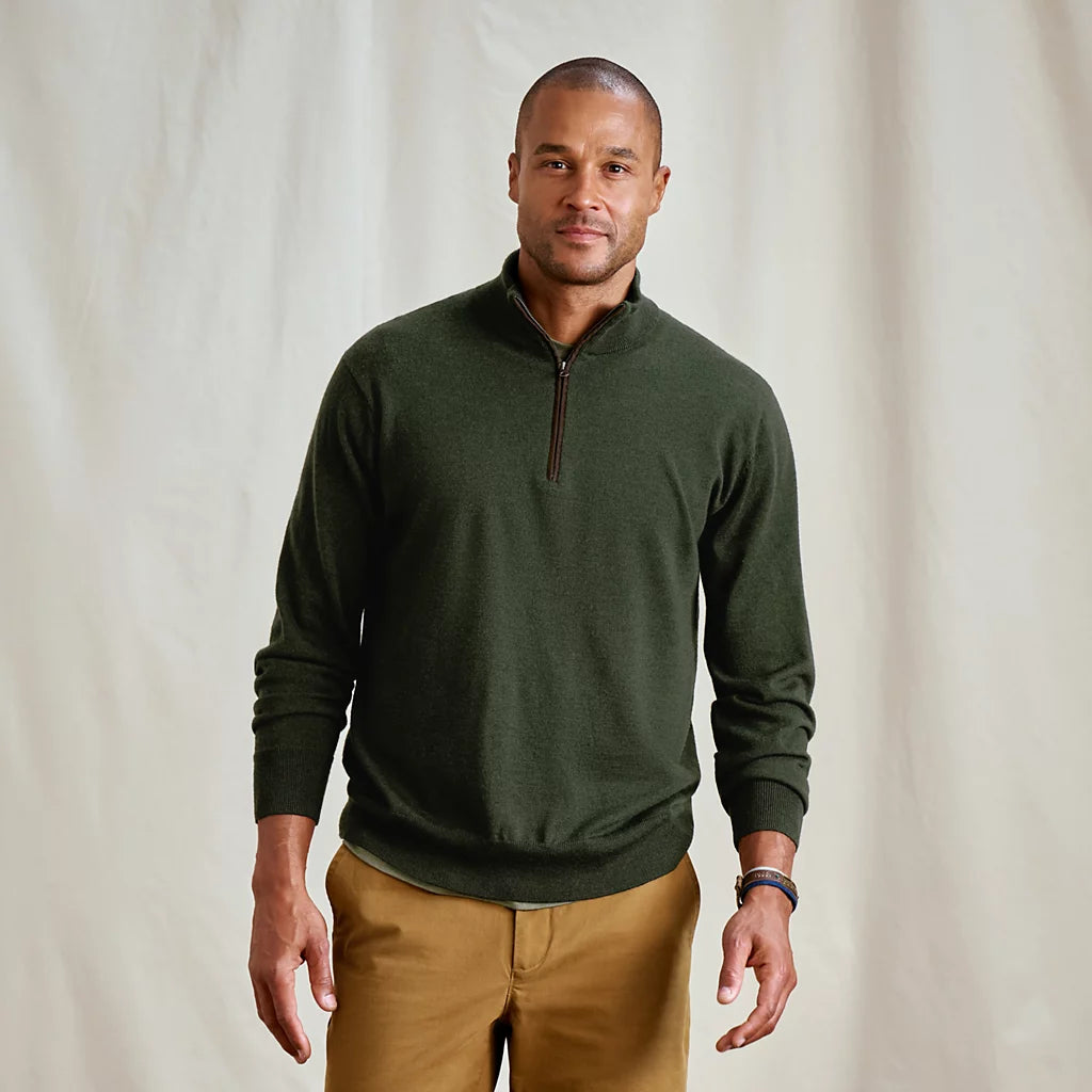 Merino Quarter Zip Sweater 2.0- Ivy