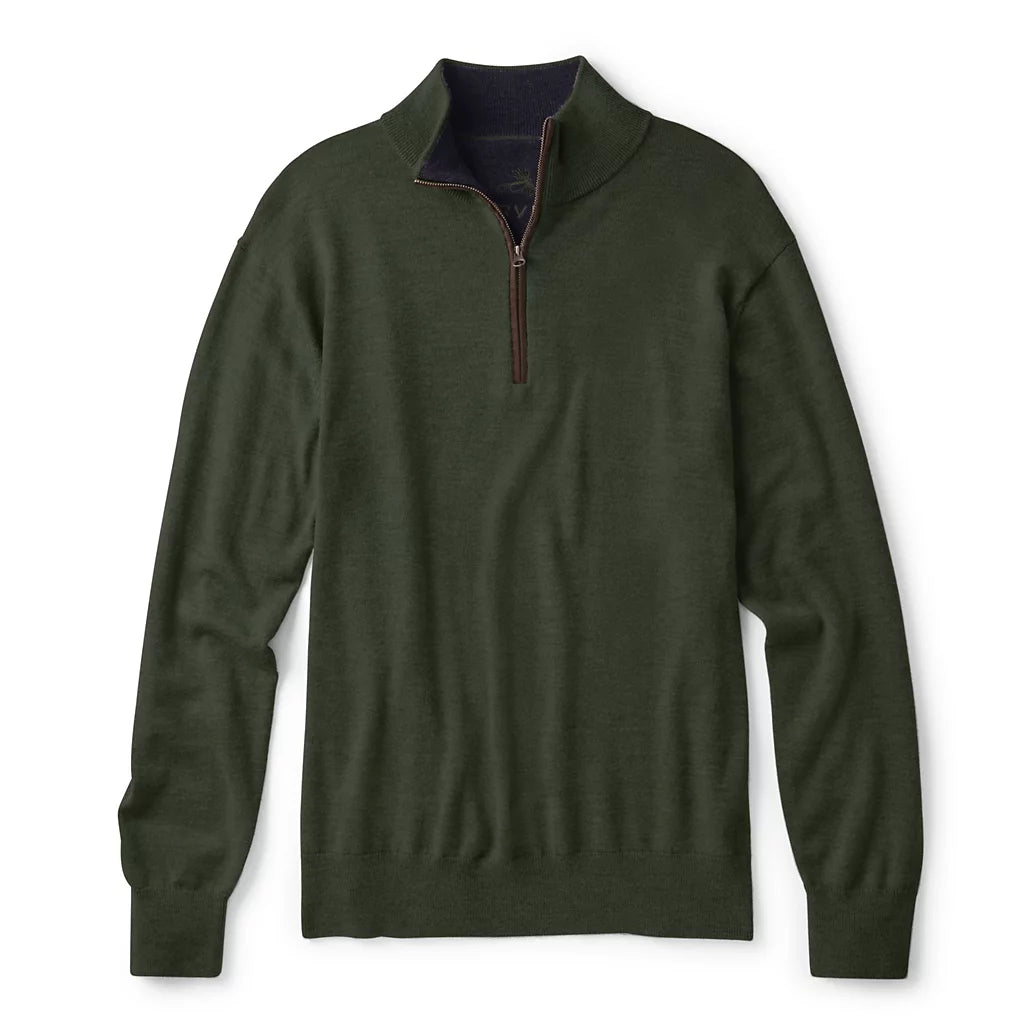 Merino Quarter Zip Sweater 2.0- Ivy