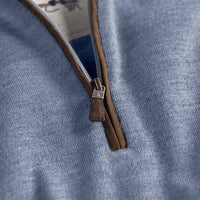 Merino Quarter Zip Sweater 2.0- Blue Fog