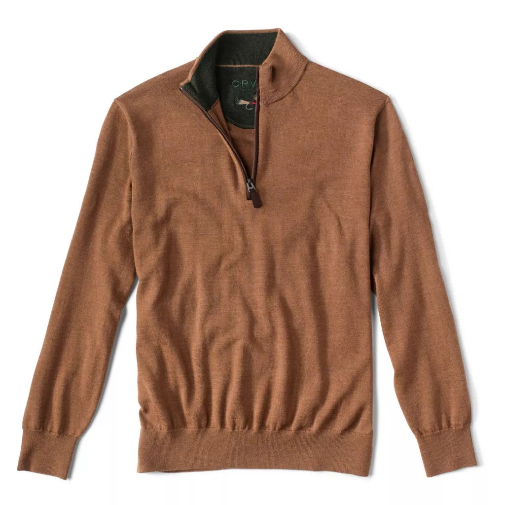 Merino Quarter Zip Sweater 2.0- Dark Vicuna