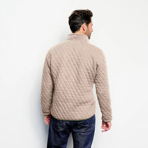 Quilted Snap Sweatshirt- Natural Heather