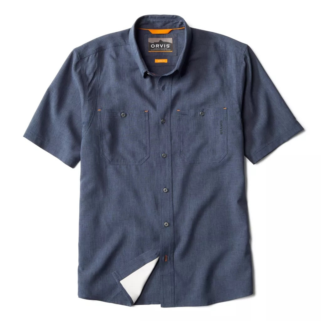 Tech Chambray Short Sleeve Work Shirt - True Navy