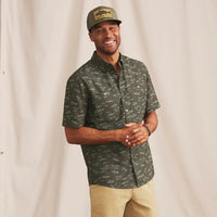 Tech Chambray Work Shirt- Rosemary Freshwater Print