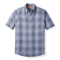 Tech Chambray Short Sleeve Work Shirt- Blue Haze / True Navy Plaid