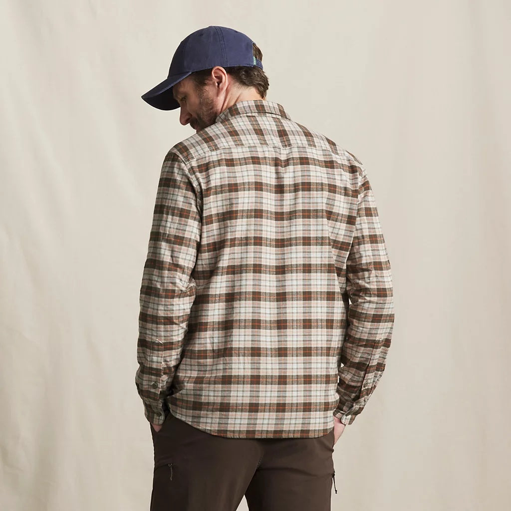 Flat Creek Tech Flannel- Mushroom/Ember Plaid