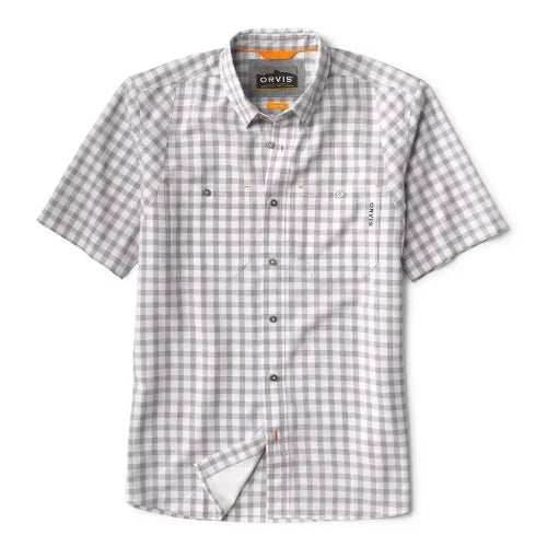 Tech Chambray Short Sleeve Plaid Work Shirt - Black