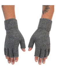 Wool Half Finger Mitt - Steele