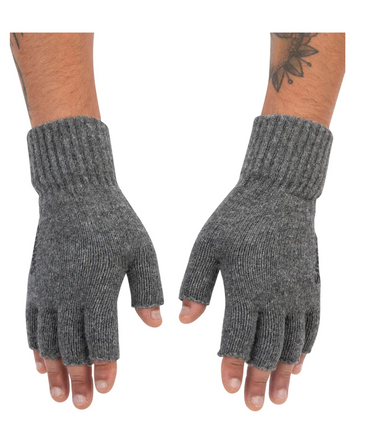 Wool Half Finger Mitt - Steele