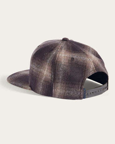 Plaid Flat Brim Hat- Brown Mix Ombre