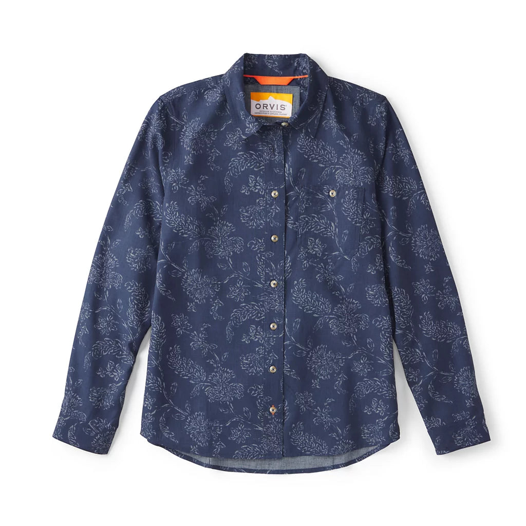 Printed Tech Chambray Long Sleeve Work Shirt