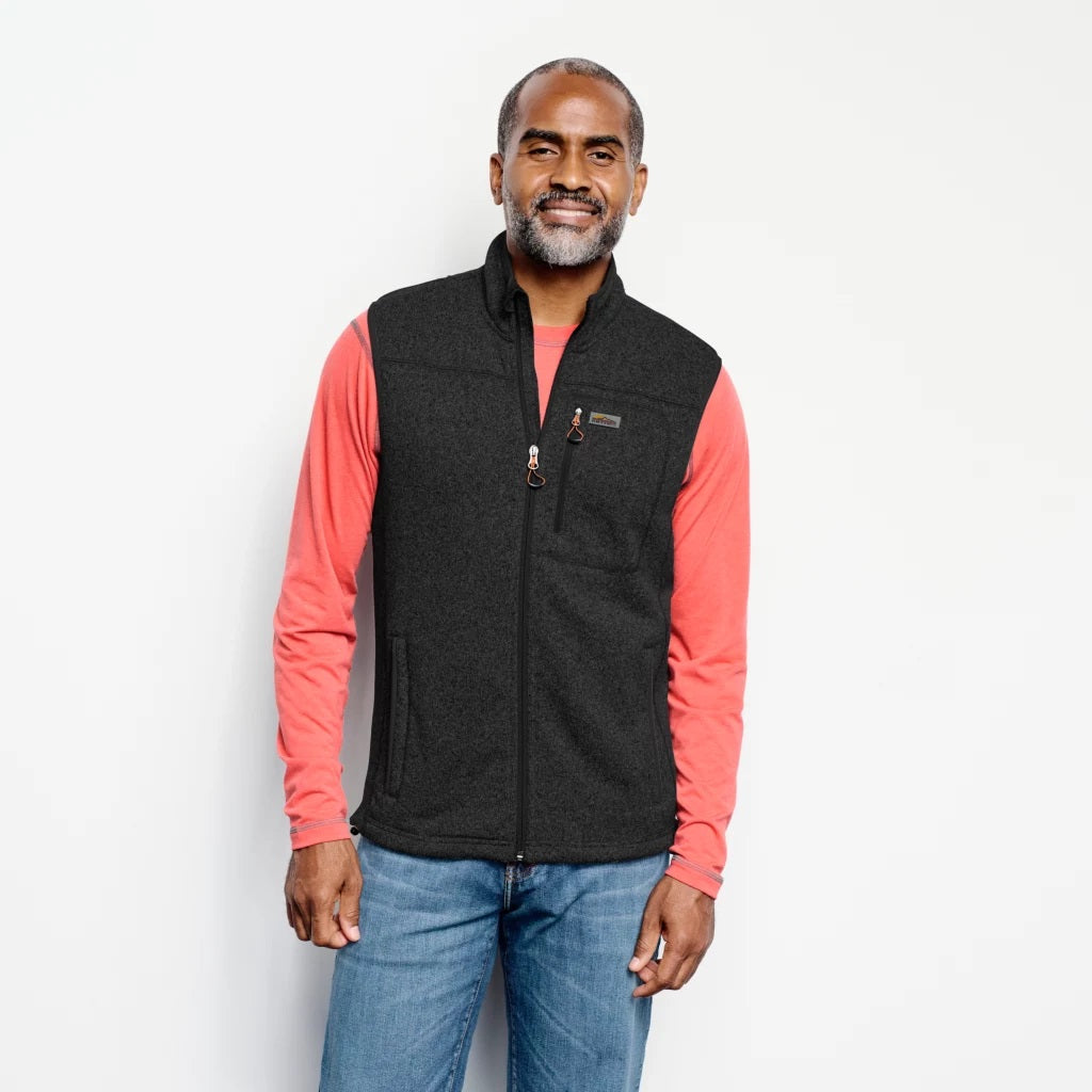 R65 Sweater Fleece Vest- Black