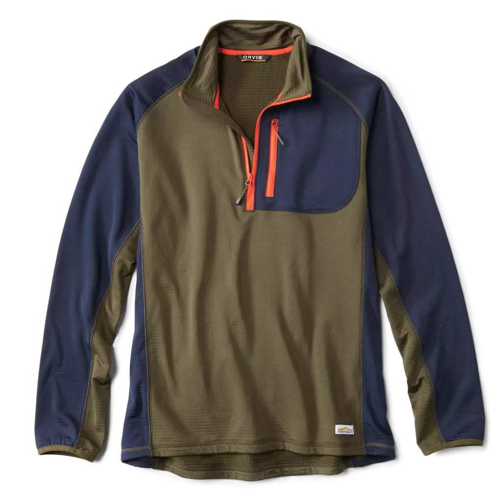 Horseshoe Hills Colorblock 1/4 Zip- True Navy/Tarragon